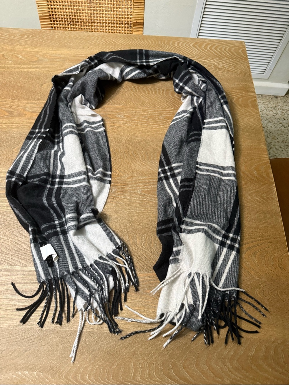 Black and White Plaid winter scarf
